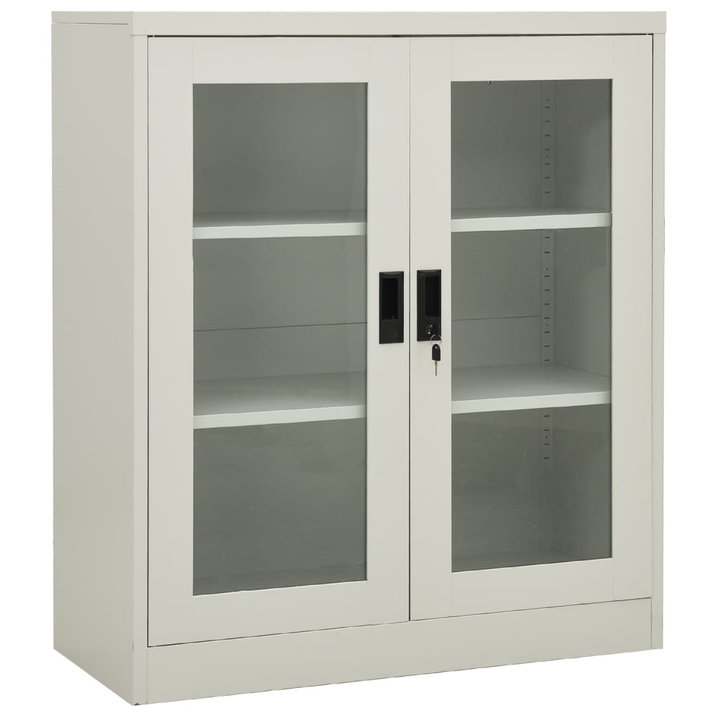 Armadio Ufficio con Fioriera Grigio Chiaro 90x40x128 cm Acciaio - homemem39