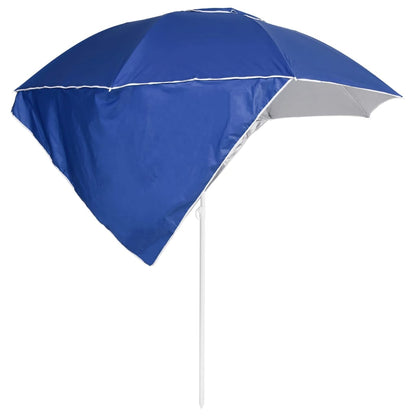 Ombrellone da Spiaggia con Teli Laterali Blu 215 cm - homemem39