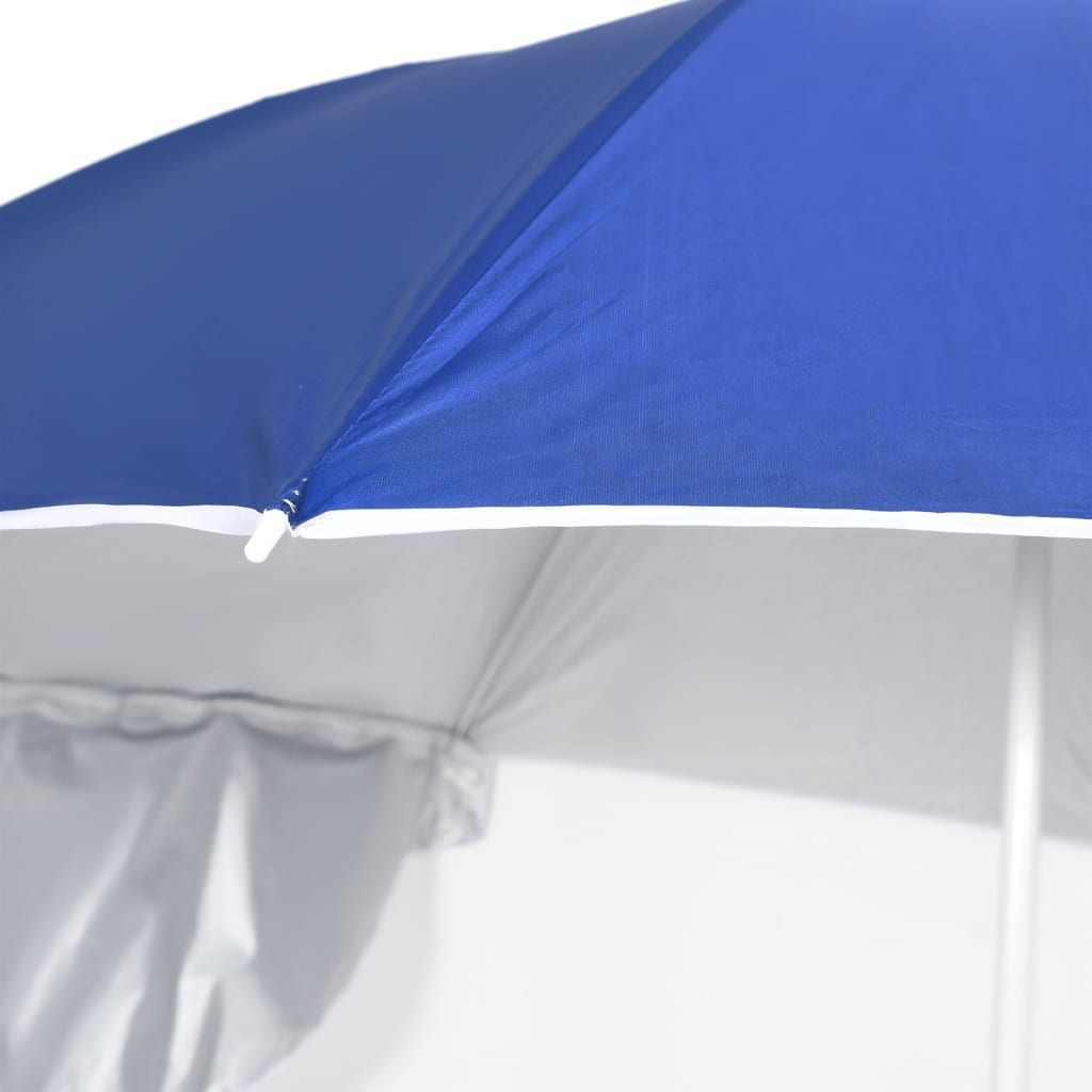 Ombrellone da Spiaggia con Teli Laterali Blu 215 cm - homemem39