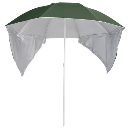 Ombrellone da Spiaggia con Teli Laterali Verde 215 cm - homemem39