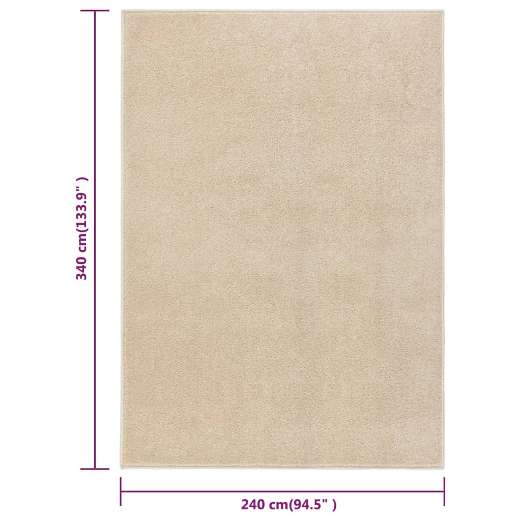 Tappeto a Pelo Corto 240x340 cm Beige - homemem39