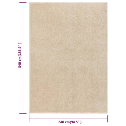 Tappeto a Pelo Corto 240x340 cm Beige - homemem39