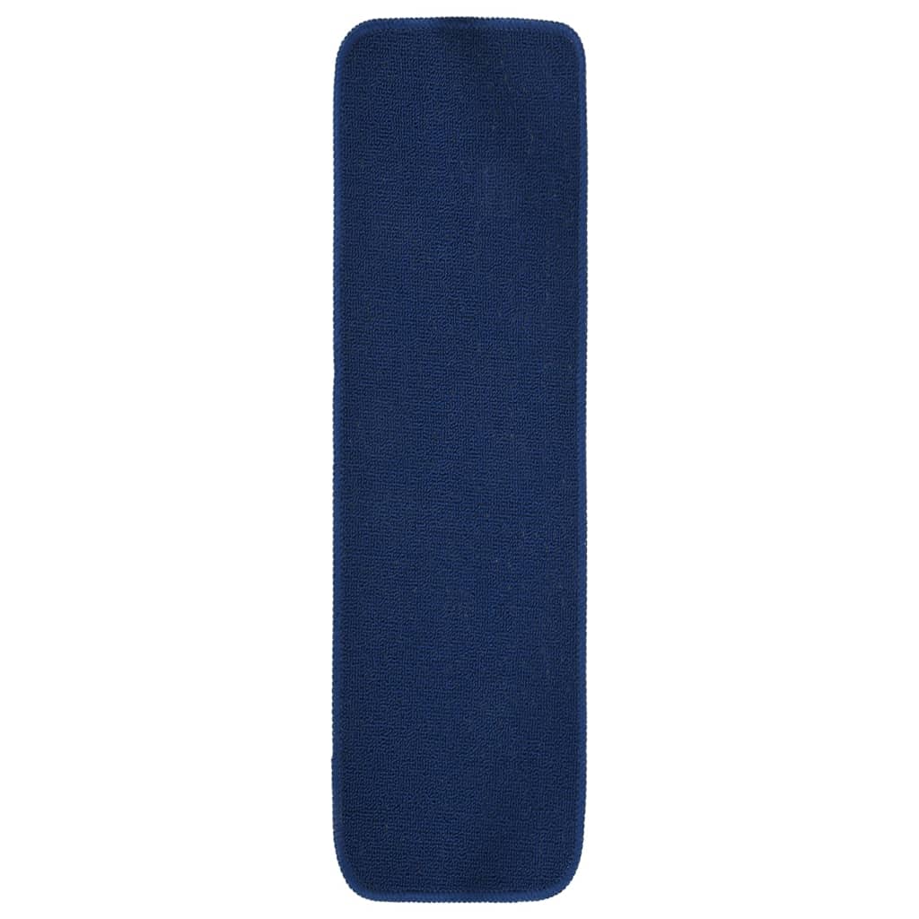 Tappetini per Scale 15 pz 75x20 cm Blu Antiscivolo Rettangolari - homemem39