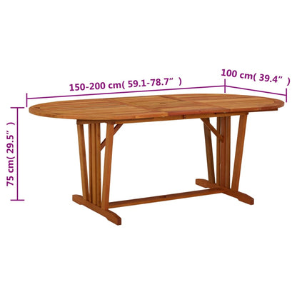 Tavolo da Giardino 200x100x75 cm in Legno Massello di Eucalipto - homemem39