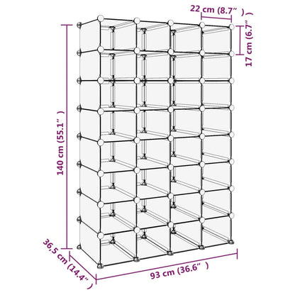 Scarpiera Trasparente 93x36,5x140 cm in PP - homemem39