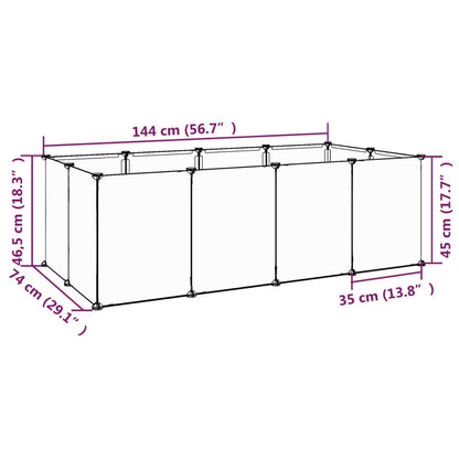 Gabbia per Piccoli Animali Nera 144x74x46,5 cm in PP e Acciaio - homemem39