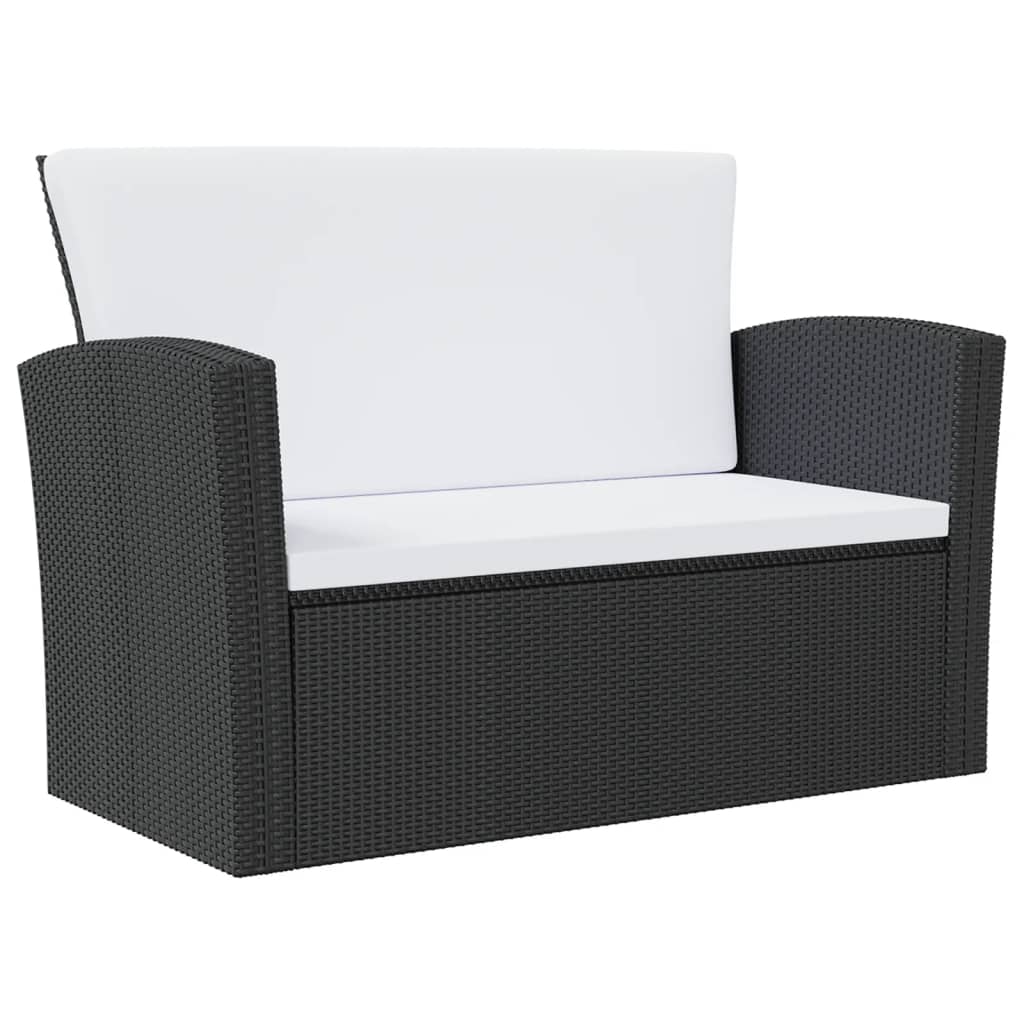 Set Divani da Giardino 8 pz con Cuscini in Polyrattan Nero - homemem39