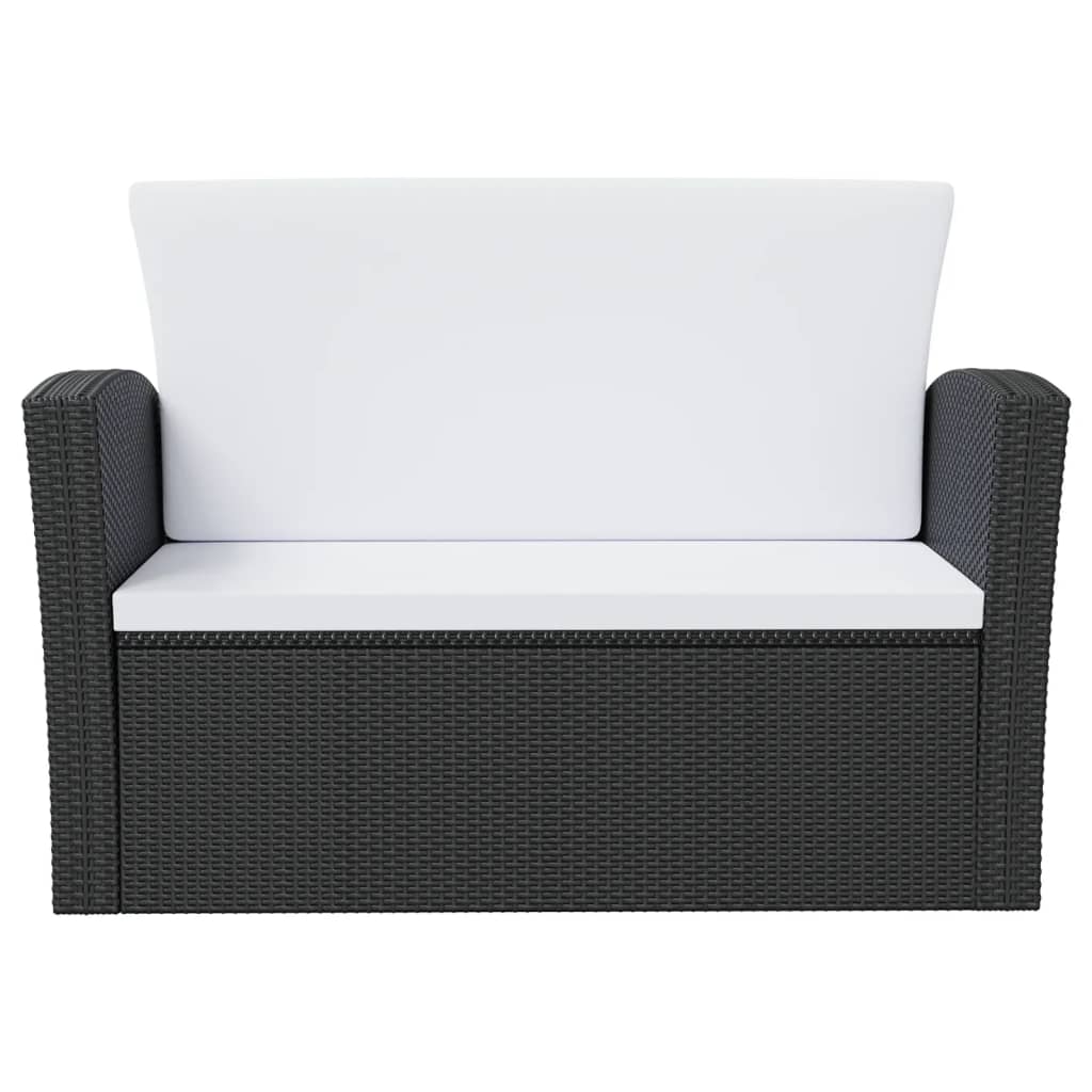 Set Divani da Giardino 8 pz con Cuscini in Polyrattan Nero - homemem39