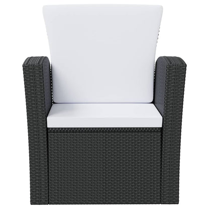 Set Divani da Giardino 8 pz con Cuscini in Polyrattan Nero - homemem39