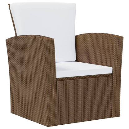 Set Divani da Giardino 8 pz con Cuscini in Polyrattan Marrone - homemem39