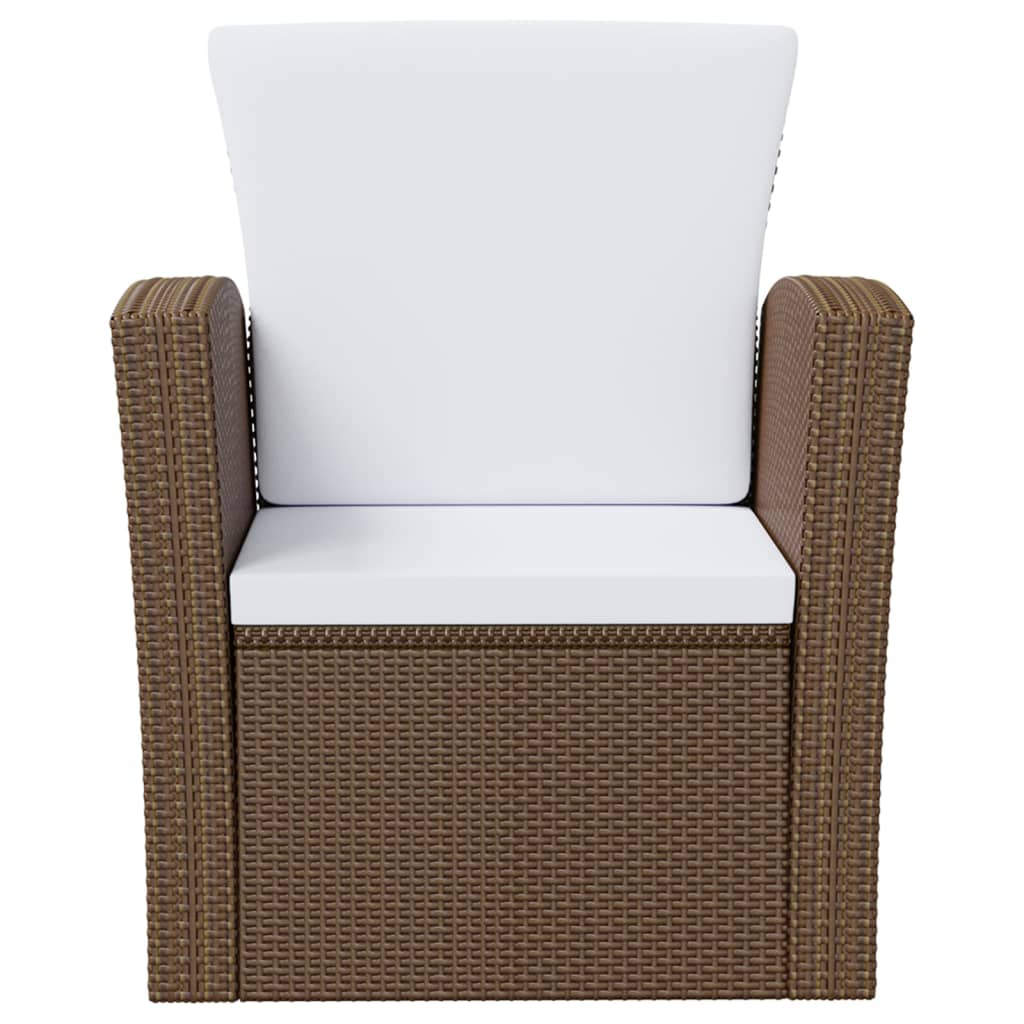 Set Divani da Giardino 8 pz con Cuscini in Polyrattan Marrone - homemem39