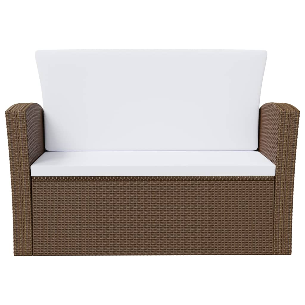 Set Divani da Giardino 8 pz con Cuscini in Polyrattan Marrone - homemem39