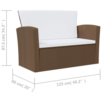 Set Divani da Giardino 16 pz con Cuscini in Polyrattan Marrone - homemem39