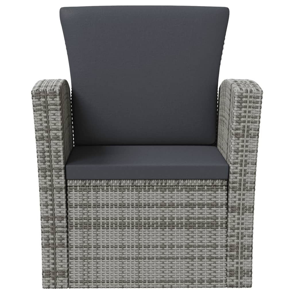 Set Divani da Giardino 8 pz con Cuscini in Polyrattan Grigio - homemem39