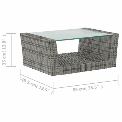 Set Divani da Giardino 8 pz con Cuscini in Polyrattan Grigio - homemem39