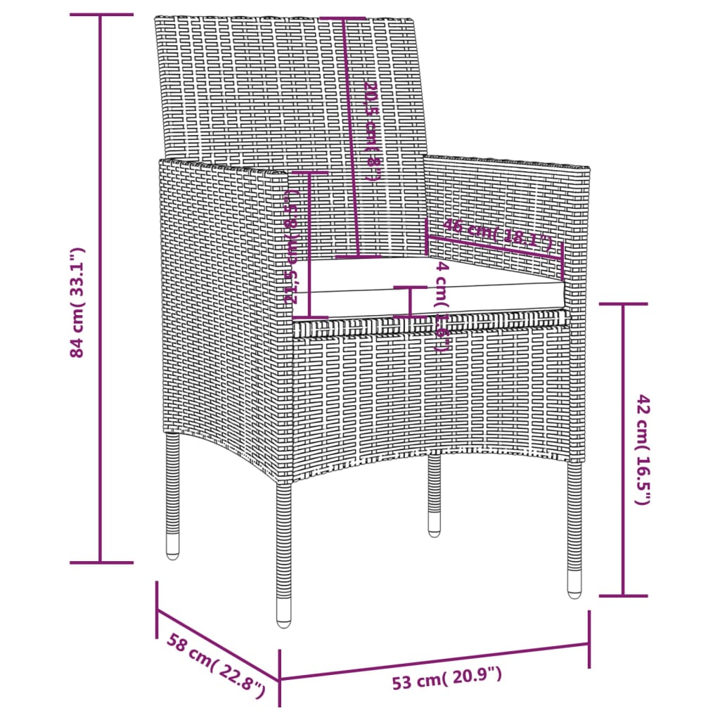 Set Divani da Giardino 8 pz con Cuscini in Polyrattan Marrone - homemem39