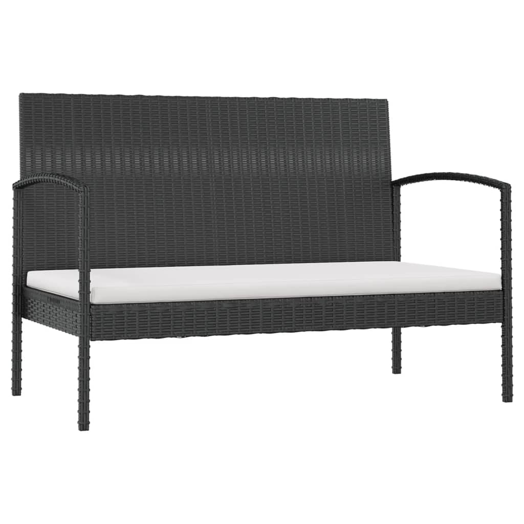 Set Divani da Giardino 8 pz con Cuscini in Polyrattan Nero - homemem39