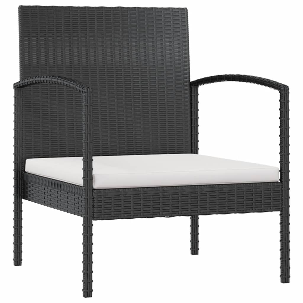 Set Divani da Giardino 8 pz con Cuscini in Polyrattan Nero - homemem39