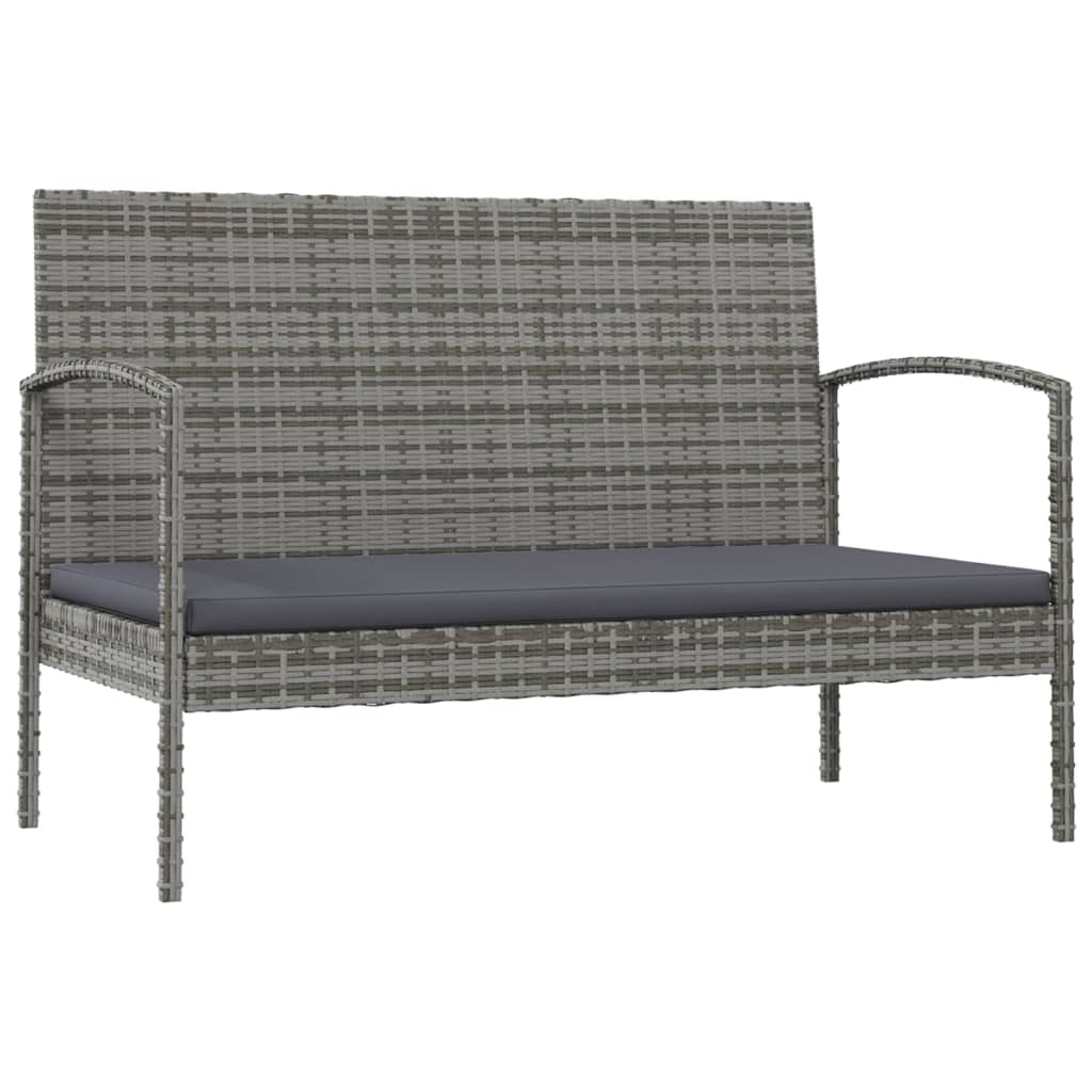 Set Divani da Giardino 8 pz con Cuscini in Polyrattan Grigio - homemem39