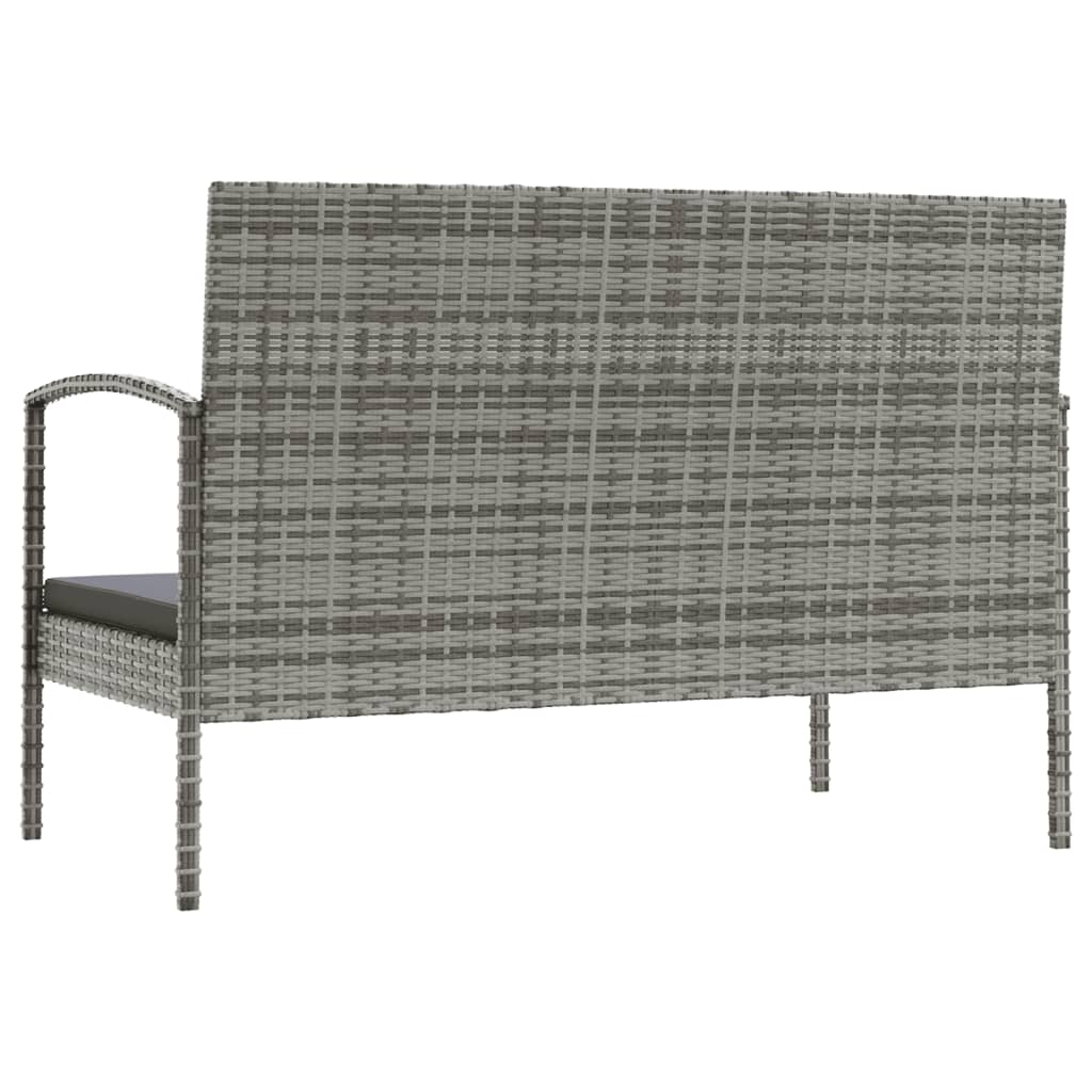 Set Divani da Giardino 8 pz con Cuscini in Polyrattan Grigio - homemem39