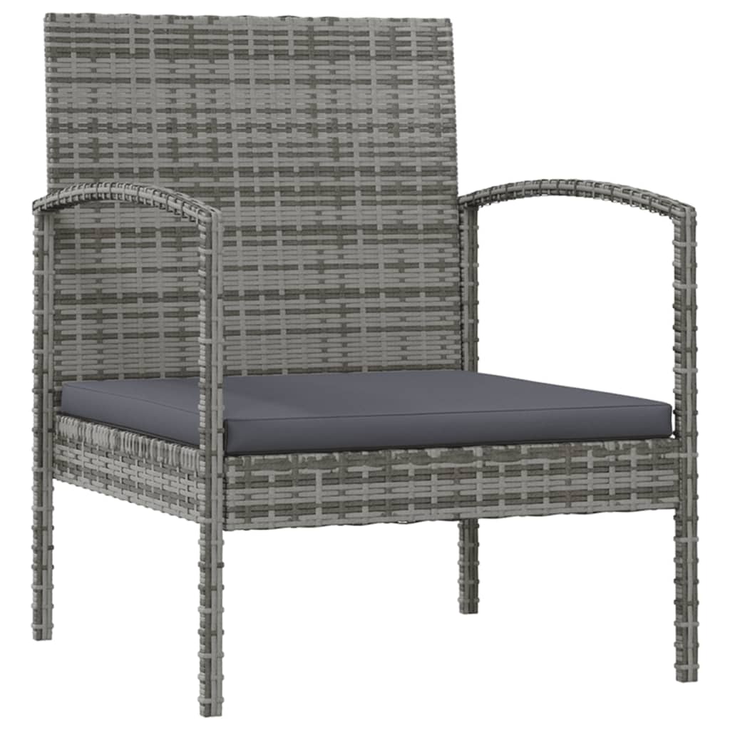 Set Divani da Giardino 8 pz con Cuscini in Polyrattan Grigio - homemem39