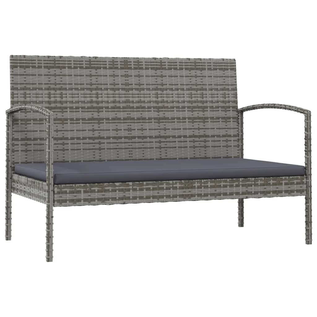 Set Divani da Giardino 16 pz con Cuscini in Polyrattan Grigio - homemem39