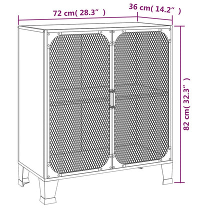 Armadi Portaoggetti 2 pz Grigi 72x36x82 cm Metallo e MDF - homemem39