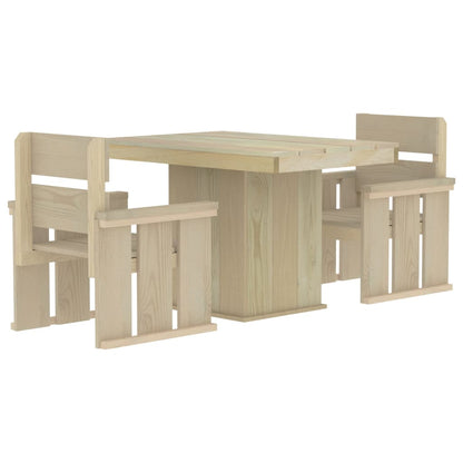 Set da Pranzo da Giardino 3 pz in Legno di Pino Impregnato - homemem39