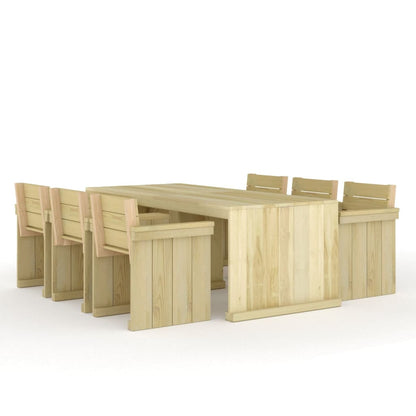 Set da Pranzo per Giardino 7 pz in Legno di Pino Impregnato - homemem39