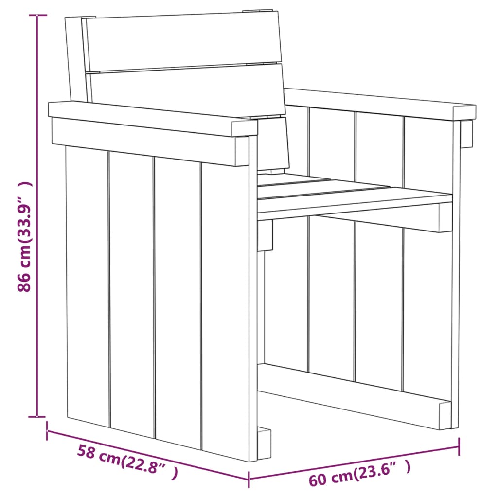 Set da Pranzo per Giardino 7 pz in Legno di Pino Impregnato - homemem39