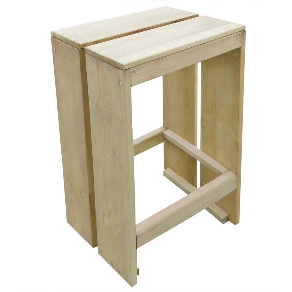 Set Bistrò da Giardino 3 pz in Legno di Pino Impregnato - homemem39