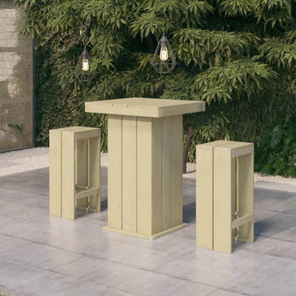 Set Bistrò da Giardino 3 pz in Legno di Pino Impregnato - homemem39