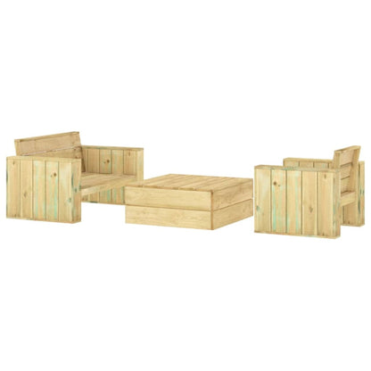 Set Salotto da Giardino 3 pz Legno Massello di Pino Impregnato - homemem39