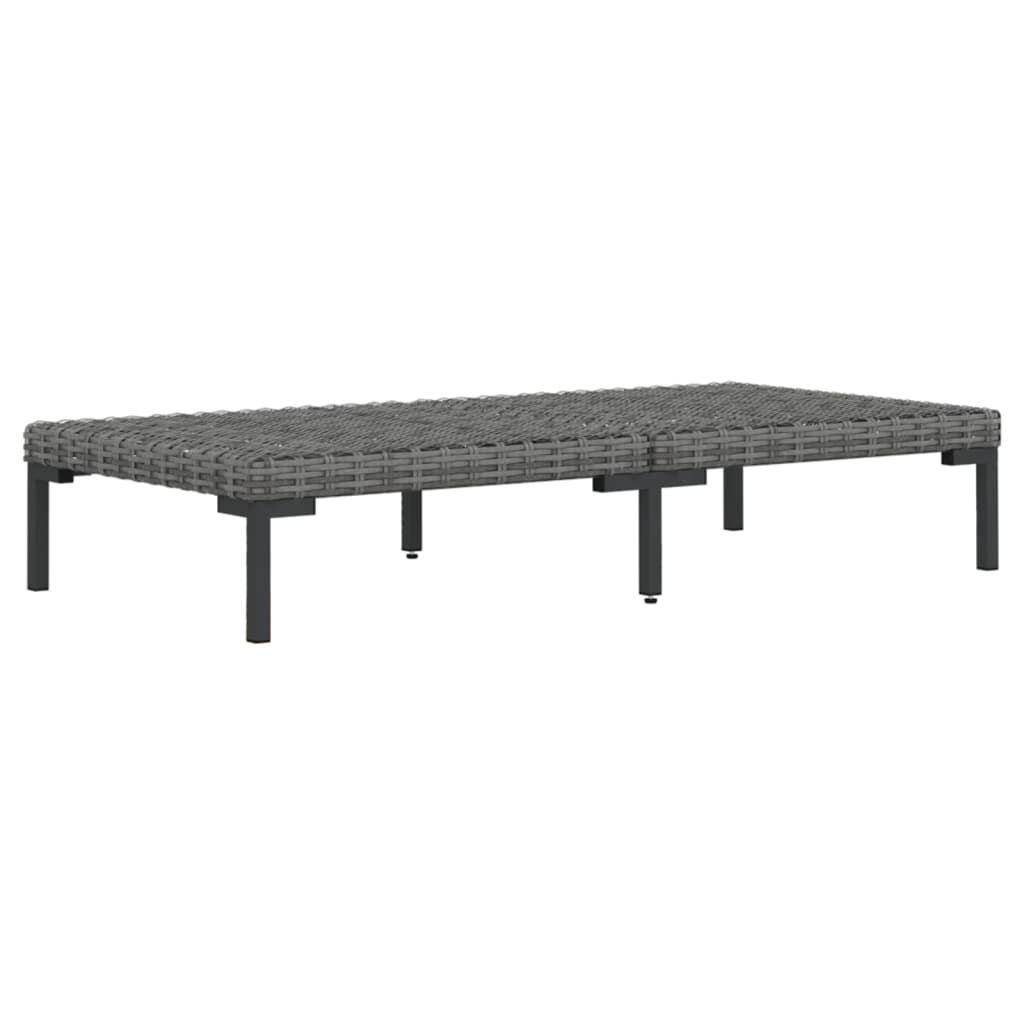 Set Divani da Giardino 3 pz Grigio Scuro Polyrattan Mezzo Tondo - homemem39