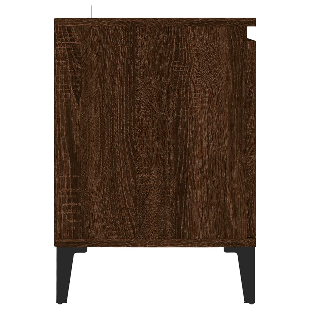 Mobile TV Gambe in Metallo Rovere Marrone 103,5x35x50 cm - homemem39