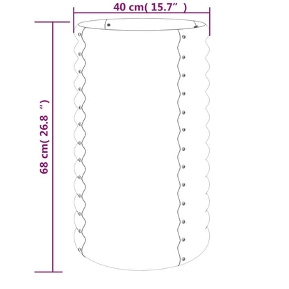 Vaso Giardino Acciaio Verniciato a Polvere 40x40x68 cm Marrone - homemem39