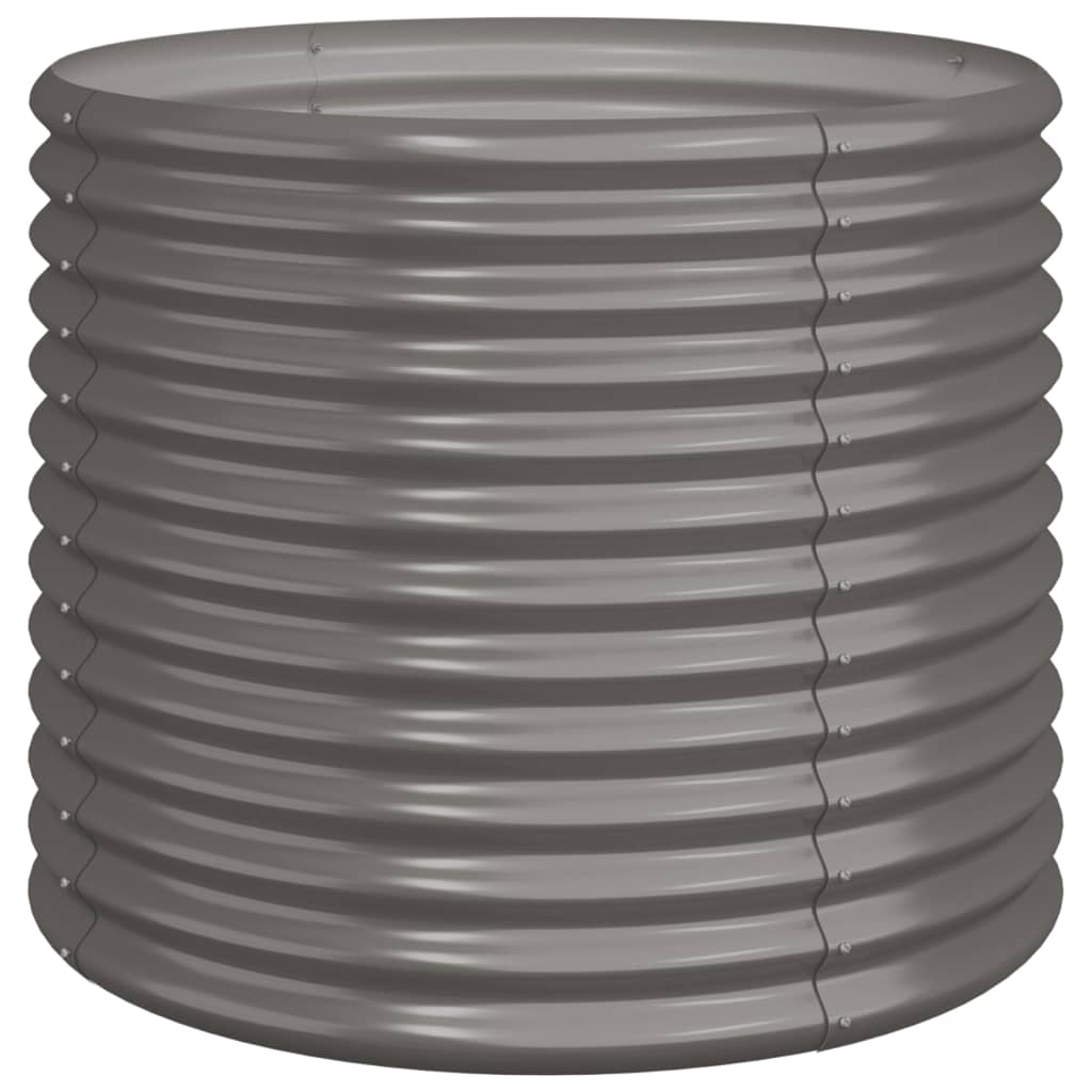 Vaso da Giardino Acciaio Verniciato a Polvere 80x80x68cm Grigio - homemem39