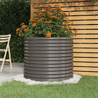 Vaso da Giardino Acciaio Verniciato a Polvere 80x80x68cm Grigio - homemem39