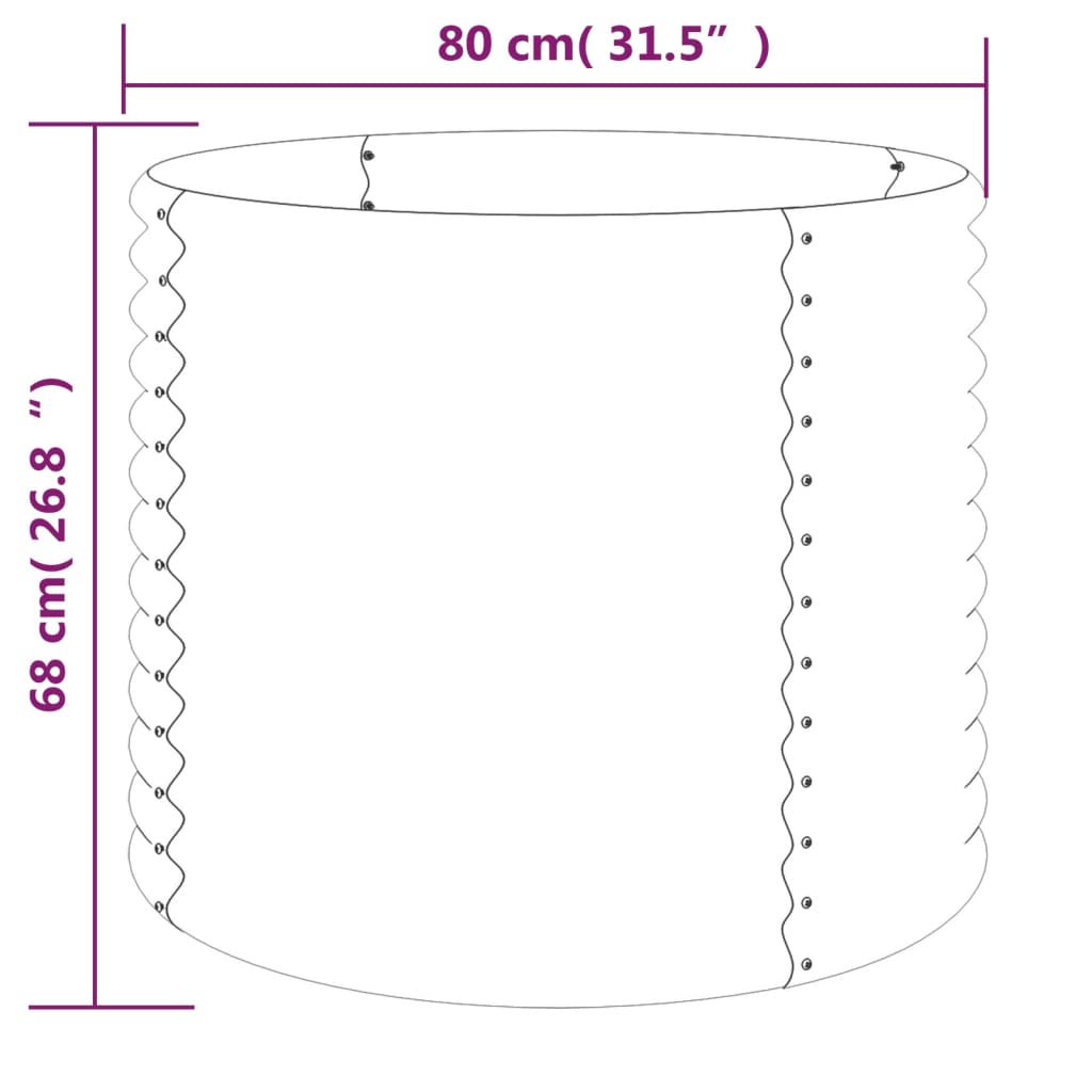 Vaso Giardino Acciaio Verniciato a Polvere 80x80x68 cm Marrone - homemem39