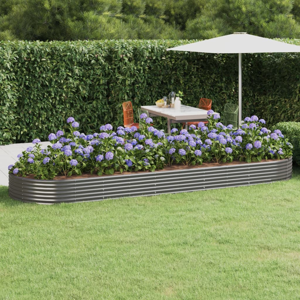 Letto Giardino Acciaio Verniciato a Polvere 450x140x36cm Grigio - homemem39