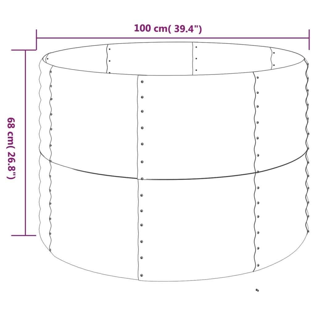 Letto Giardino Acciaio Verniciato Polvere 100x100x68cm Argento - homemem39