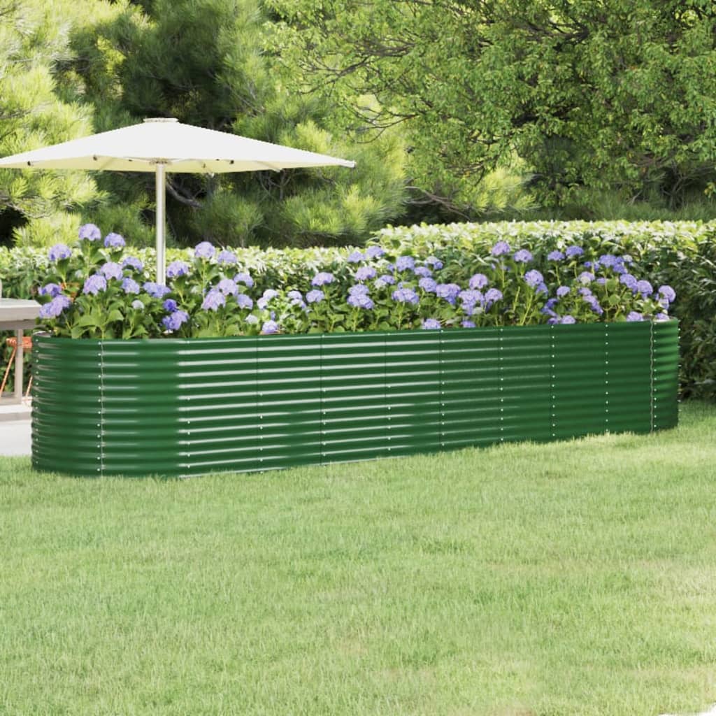 Letto Giardino Acciaio Verniciato a Polvere 396x100x68 cm Verde - homemem39