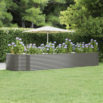 Letto Giardino Acciaio Verniciato Polvere 447x140x68 cm Grigio - homemem39