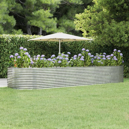 Fioriera Giardino Argento 447x140x68 Acciaio Verniciato Polvere - homemem39