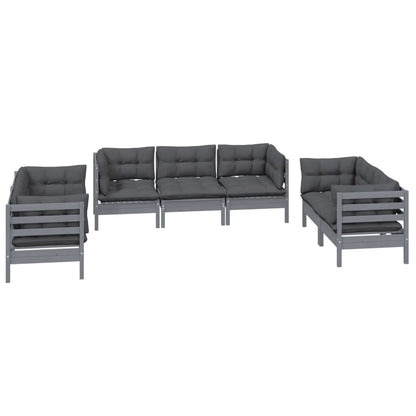 Set Divani da Giardino 7 pz con Cuscini Legno di Pino - homemem39