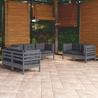 Set Divani da Giardino 7 pz con Cuscini Legno di Pino - homemem39