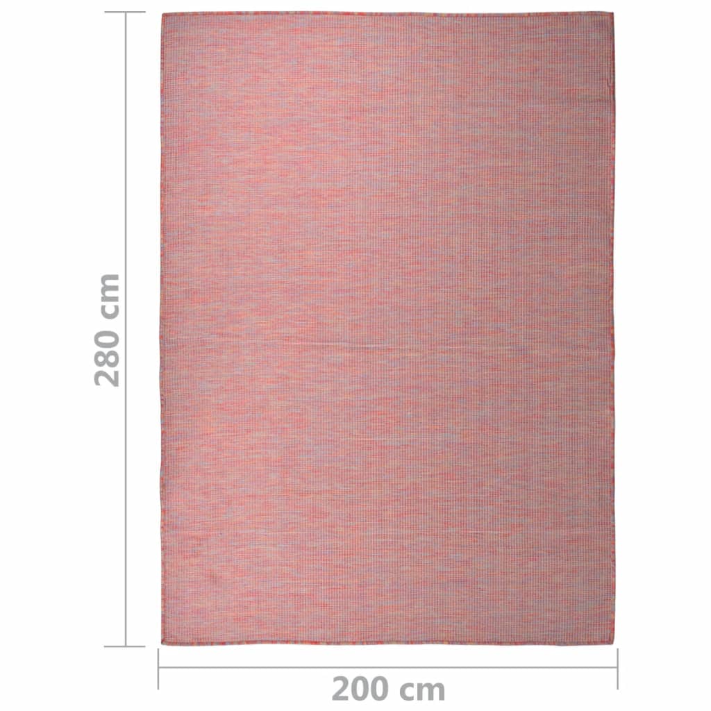Tappeto da Esterni a Tessitura Piatta 200x280 cm Rosso - homemem39