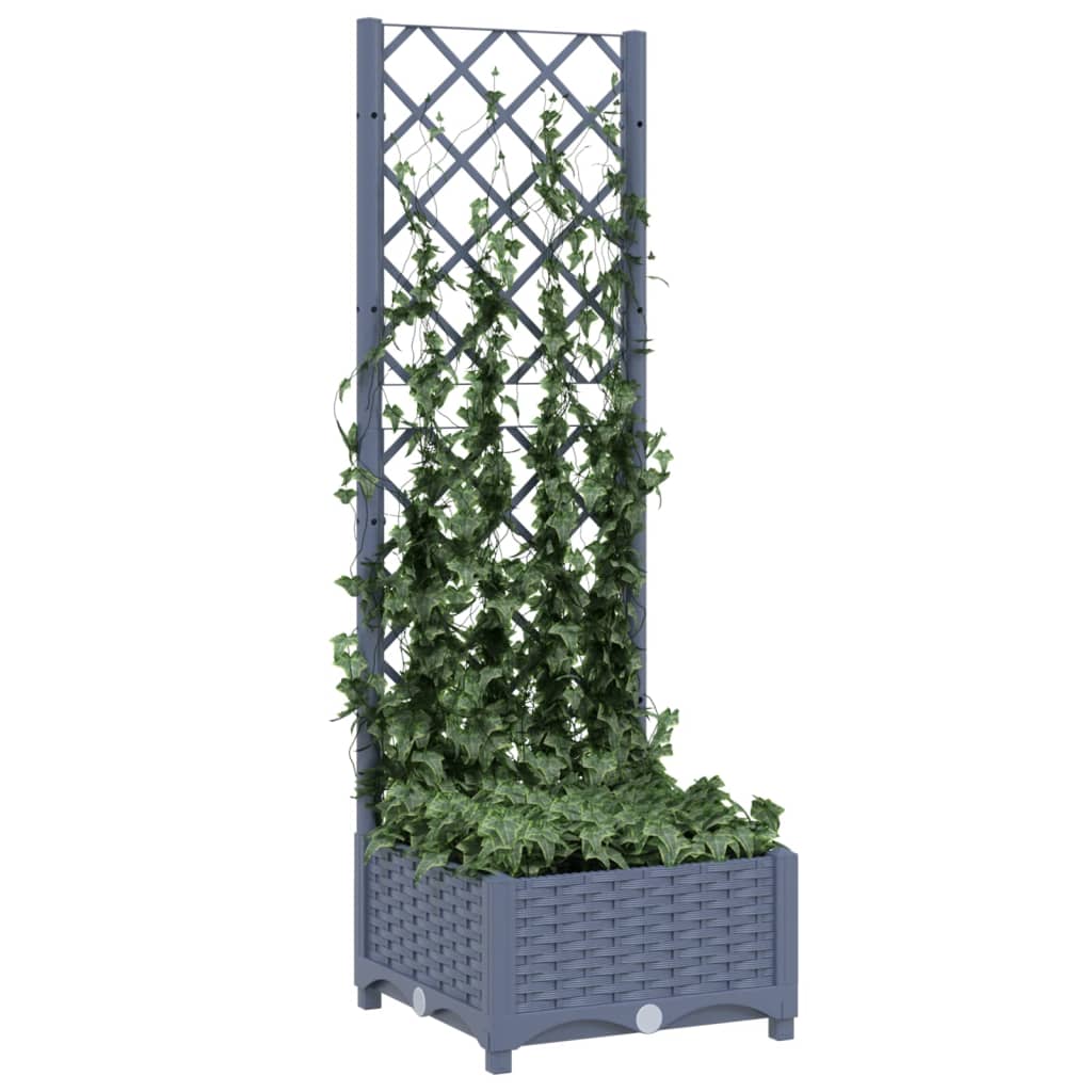 Fioriera da Giardino e Graticcio Grigio Scuro 40x40x121,5 cm PP - homemem39