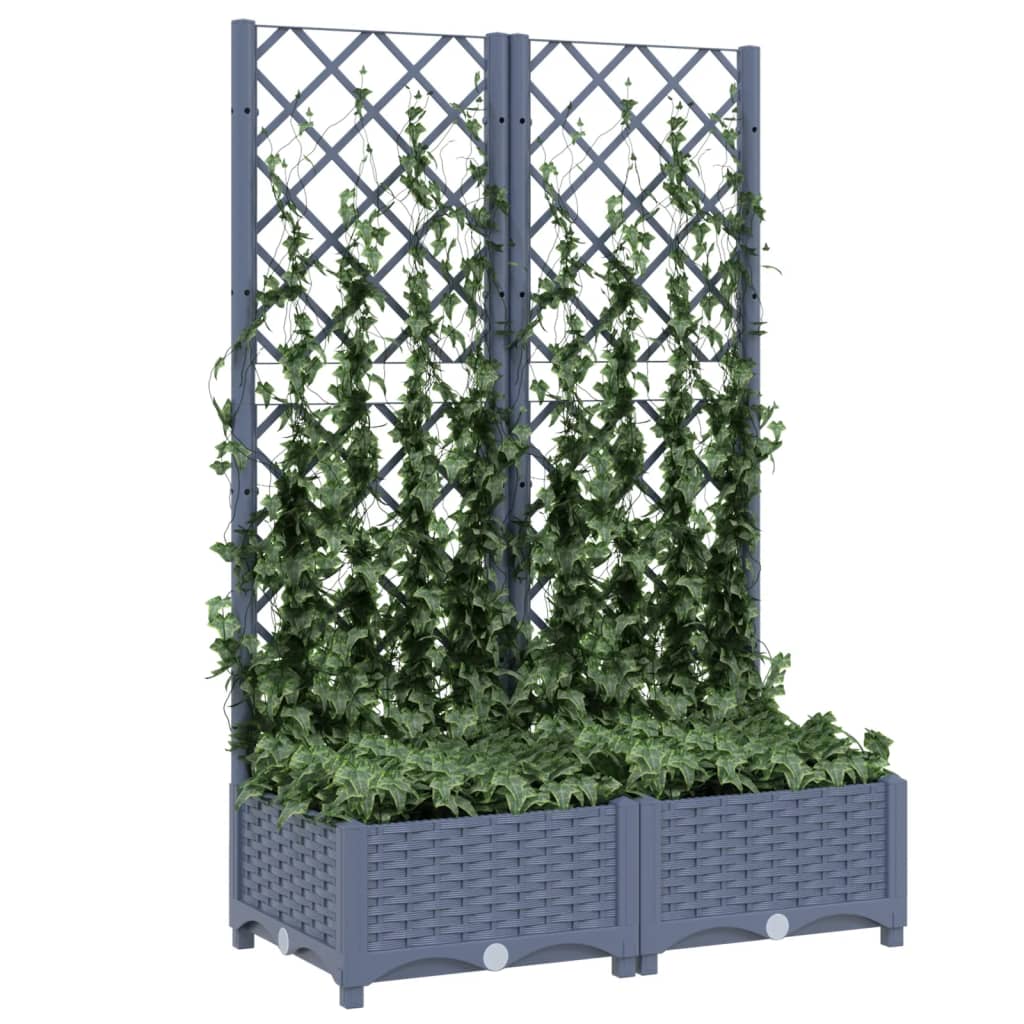 Fioriera da Giardino e Graticcio Grigio Scuro 80x40x121,5 cm PP - homemem39