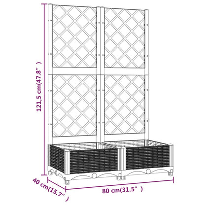 Fioriera da Giardino e Graticcio Grigio Scuro 80x40x121,5 cm PP - homemem39